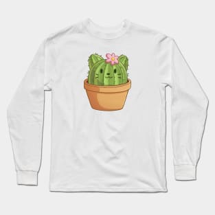Cat Shaped Cactus Long Sleeve T-Shirt